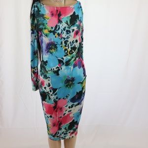 Custom floral backless dress